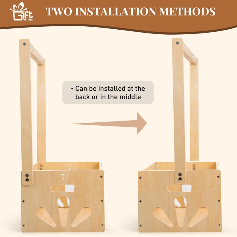 GiftAmaz Wooden Baby Shower Crate Closet, Baby Storage Crate Hamper with Handle, Basket for Baby Shower Gifts, Welcome Gift Basket for Newborn Boys Girls, Pregnancy Gifts for New Parents - Image 5